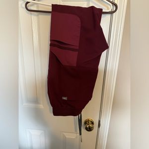 Figs Deep Red scrub pants